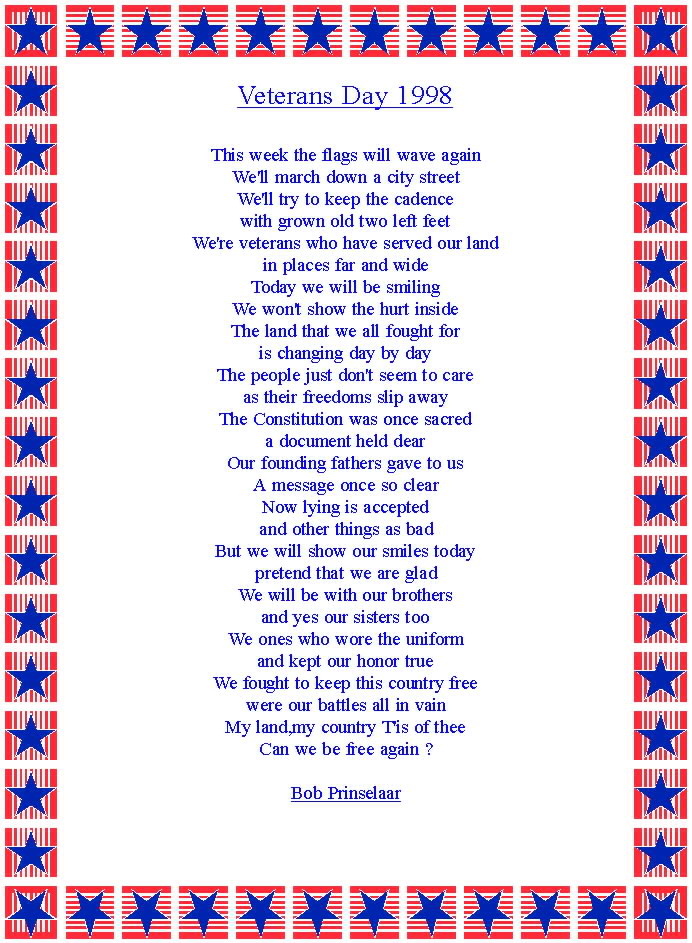 Free Printable Veterans Day Poems Web They Keep Us Free.